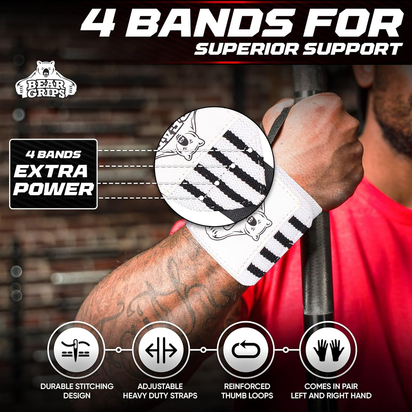 Wrist Wraps for Weightlifting | Weight Lifting Wrist Straps for Weightlifting | Extra Strength Gym Wrist Wraps | Two Wrist Wrap per Pack | 12β & 18β | Lifting Wrist Wraps for Men & Women
