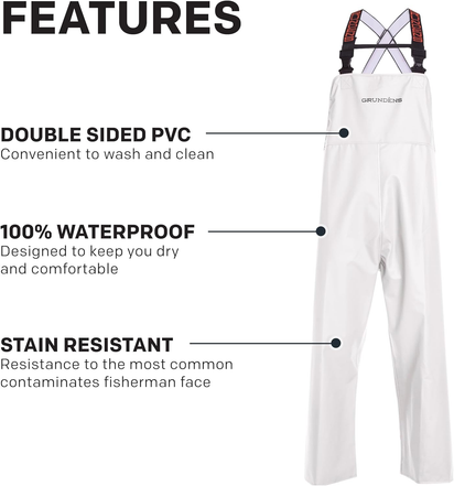 Grundens Men’S Shoreman Bib Pants | Stain-Resistant, Waterproof Seafood Processing Bibs