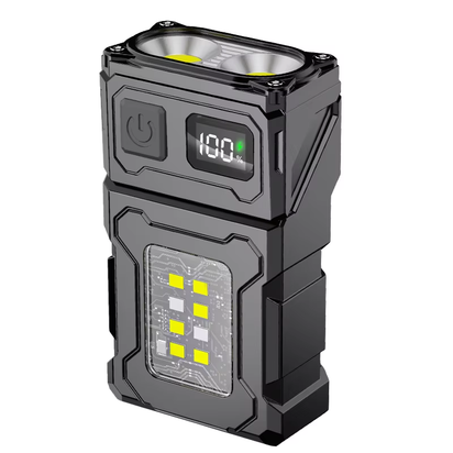 Multifunctional COB Flashlight Ajustable Angle LED Outdoor Torch Portable Keychain Light Magnetic Camping Warning Lamp