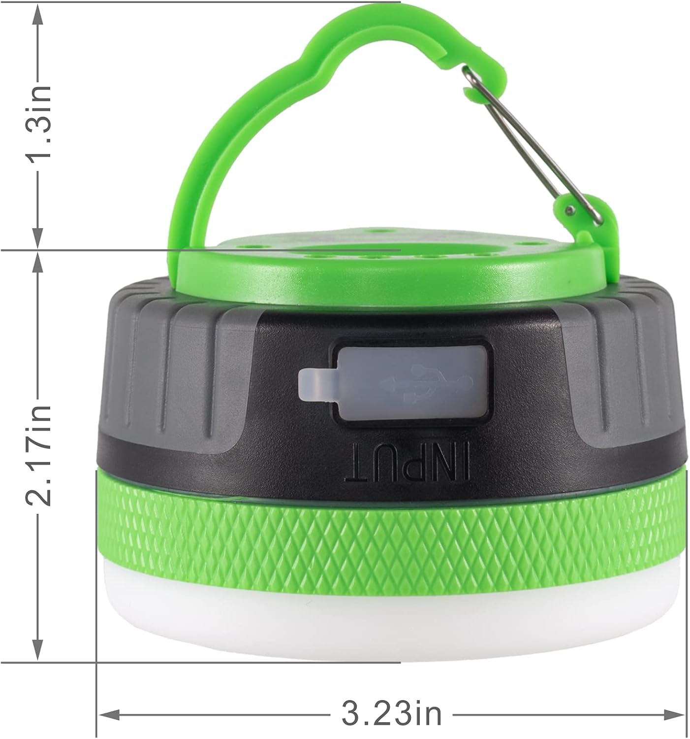 LED Camping Lantern, Rechargeable Light with Magnet Base, 2200 Mah, Survival Kit for Emergency, Hurricane, Outage, Medium Green, 1 Pack