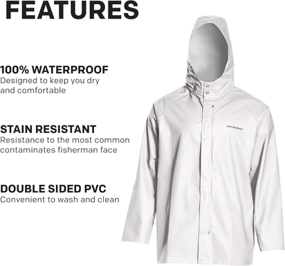 Grundens Men’S Shoreman Jacket | Waterproof, Stain-Resistant Seafood Processing Jacket