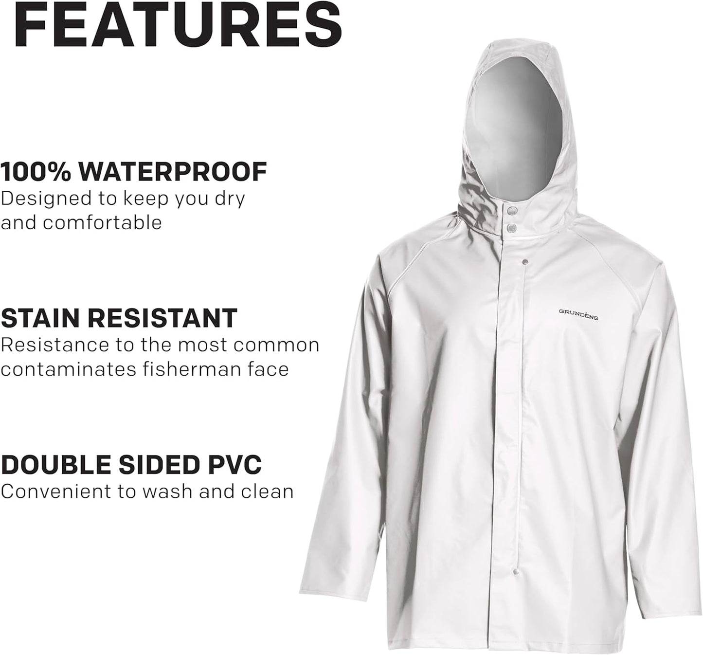 Grundens Men’S Shoreman Jacket | Waterproof, Stain-Resistant Seafood Processing Jacket
