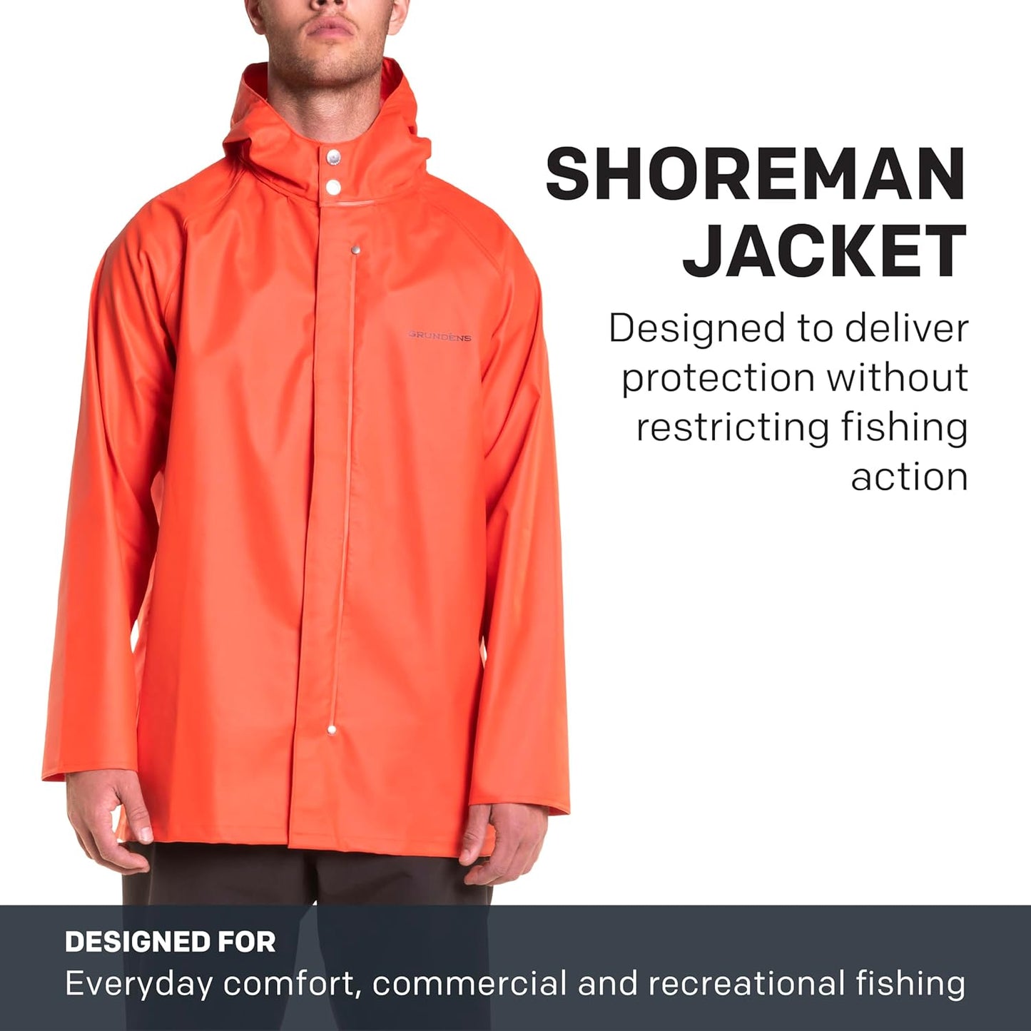 Grundens Men’S Shoreman Jacket | Waterproof, Stain-Resistant Seafood Processing Jacket