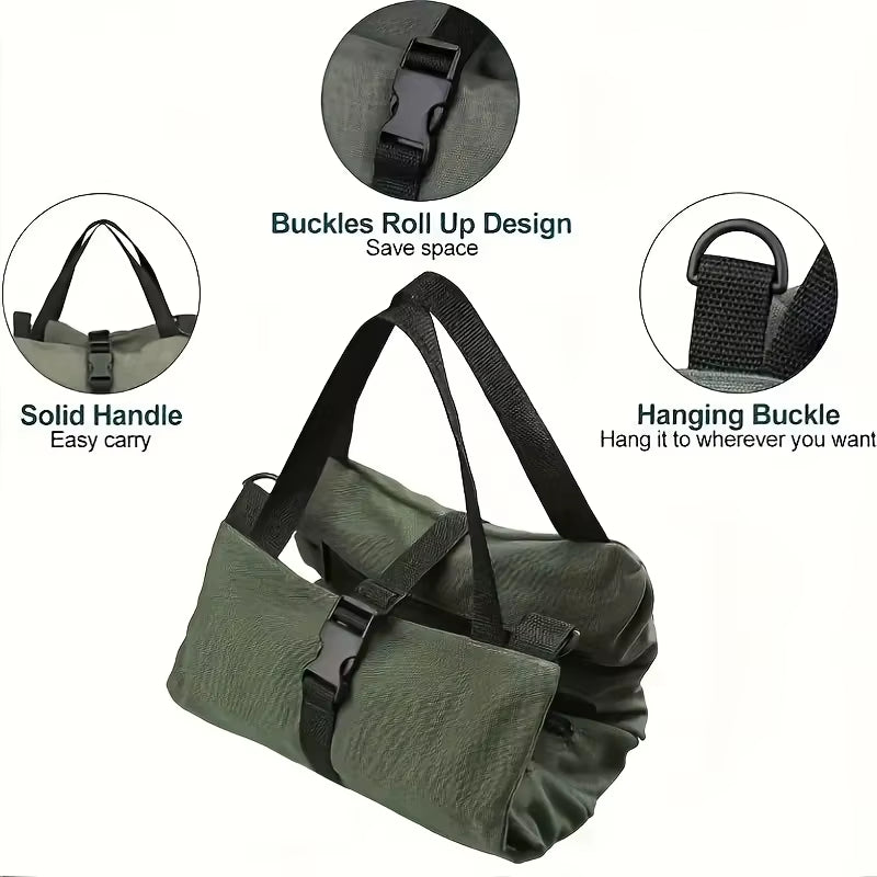 Heavy-Duty Roll-Up Tool Bag - Oxford Fabric Multi-Tool Organizer All-In-One Garage Storage for Mechanics/Electricians/Carpenters