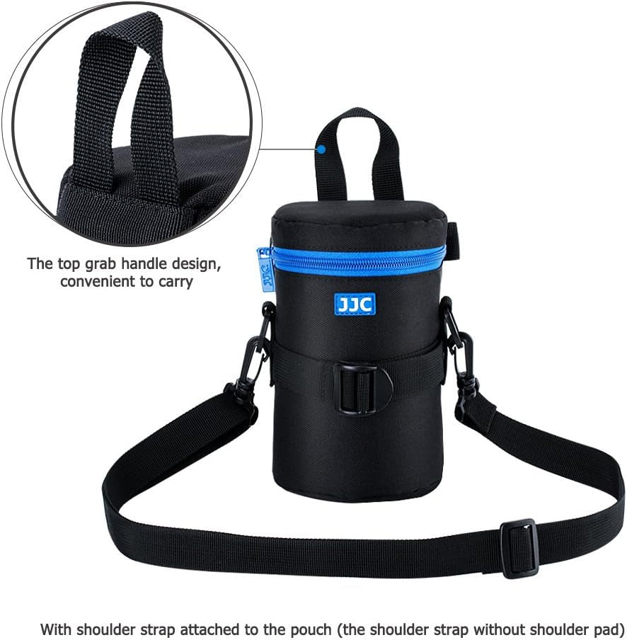 Deluxe Lens Case Pouch for Canon EF 75-300Mm F4.5-5.6/Ef 24-105Mm F4L/Ef 16-35Mm F4L/RF 75-300Mm F4-5.6,Nikon AF-S 24-70Mm F2.8/16-35Mm F4G/70-300Mm F4.5-6.3G & More Lens below 3.15" X 6.1"(D X L)
