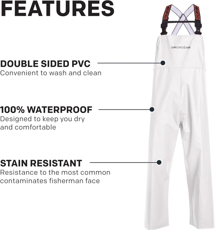 Grundens Men’S Shoreman Bib Pants | Stain-Resistant, Waterproof Seafood Processing Bibs