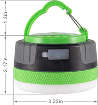 LED Camping Lantern, Rechargeable Light with Magnet Base, 2200 Mah, Survival Kit for Emergency, Hurricane, Outage, Medium Green, 1 Pack