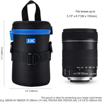 Deluxe Lens Case Pouch for Canon EF 75-300Mm F4.5-5.6/Ef 24-105Mm F4L/Ef 16-35Mm F4L/RF 75-300Mm F4-5.6,Nikon AF-S 24-70Mm F2.8/16-35Mm F4G/70-300Mm F4.5-6.3G & More Lens below 3.15" X 6.1"(D X L)