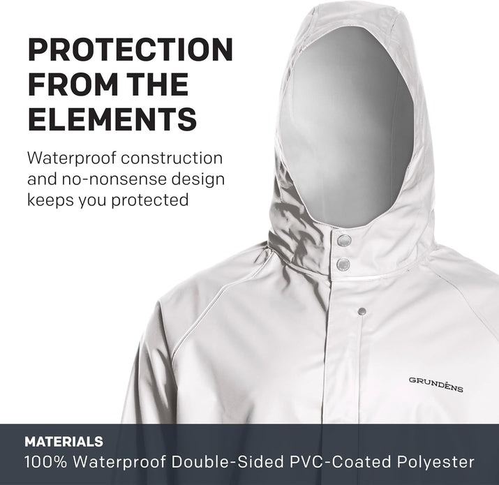 Grundens Men’S Shoreman Jacket | Waterproof, Stain-Resistant Seafood Processing Jacket